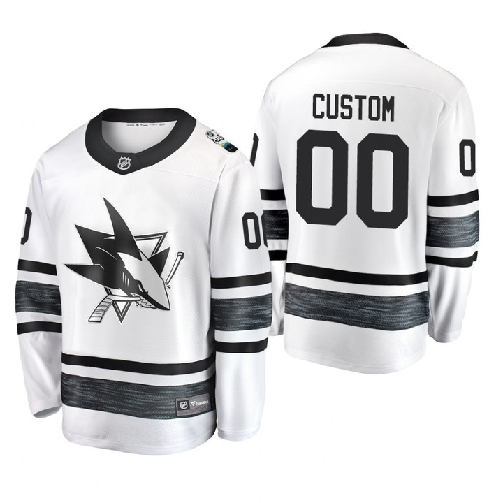 San Jose Sharks Custom #00 2019 NHL All-Star Replica Player White Jersey Mens