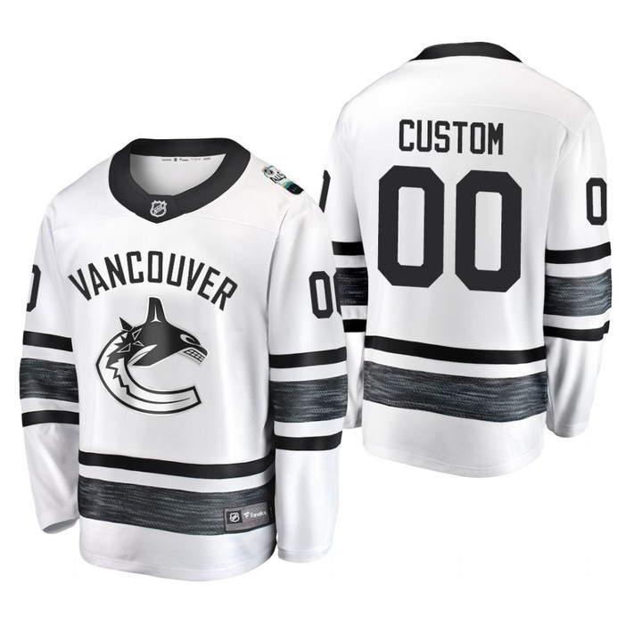 Vancouver Canucks Custom #00 2019 NHL All-Star Replica Player White Jersey Youth