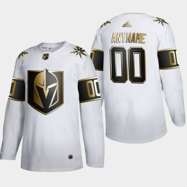 Men's Vegas Golden Knights Custom #00 NHL Golden Edition White  Jersey