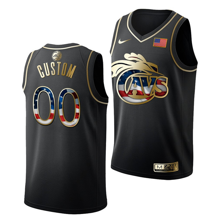 Custom Virginia Cavaliers Black 2019 Stars and Stripes Golden Limited Edition Jersey NCAA Basketball - Youth