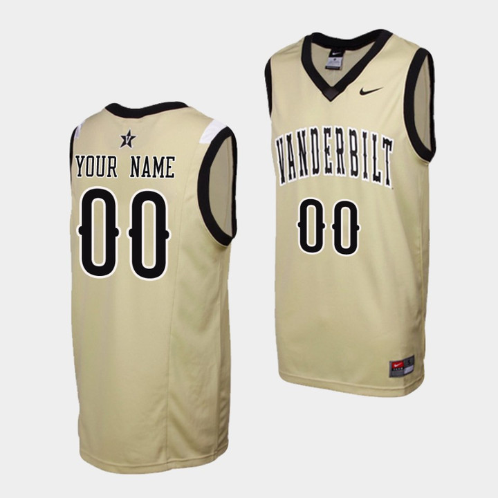 Custom Vanderbilt Commodores #00 Gold Replica College Basketball Jersey