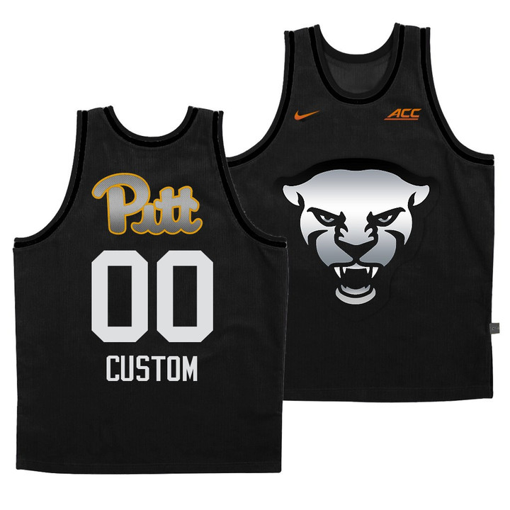 Pitt Panthers Custom Gray 2020-21 Steel City Panther Face Jersey - Youth