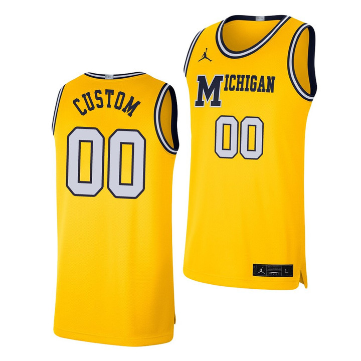 Michigan Wolverines Custom Retro Limited Maize Basketball Jersey - Youth