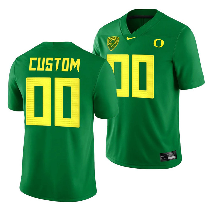 Custom Oregon Ducks Jersey, Oregon Ducks Custom 00 Green 2021-22 College Football Game Jersey Men