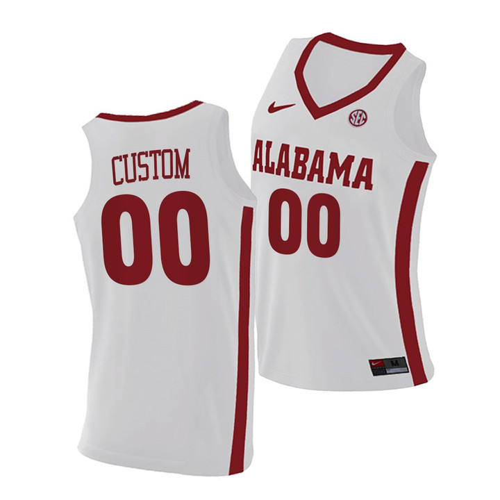 Alabama Crimson Tide Custom White 2021 Replica College Basketball Jersey - Men