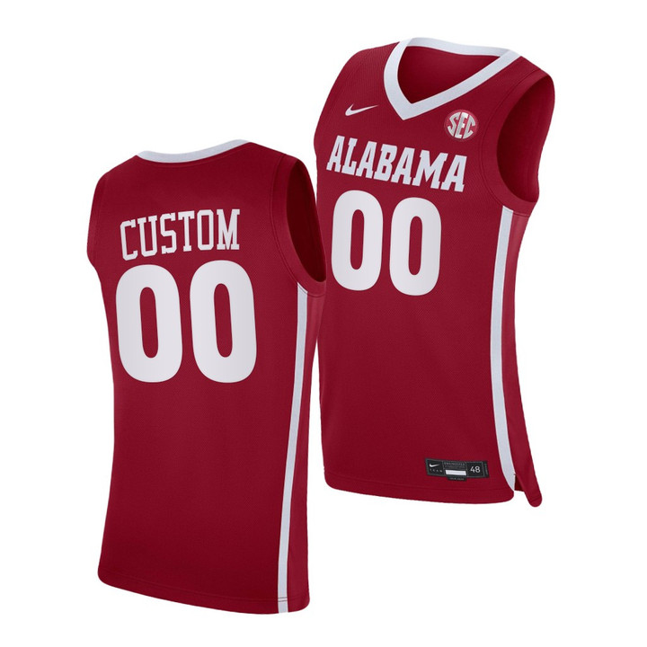 Men's Alabama Crimson Tide Custom Crimson 2021 Replica College Basketball Jersey