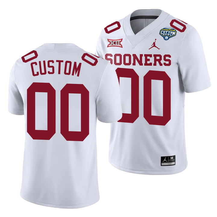 Oklahoma Sooners Men's Custom 2020 Cotton Bowl Classic White College Football Jersey