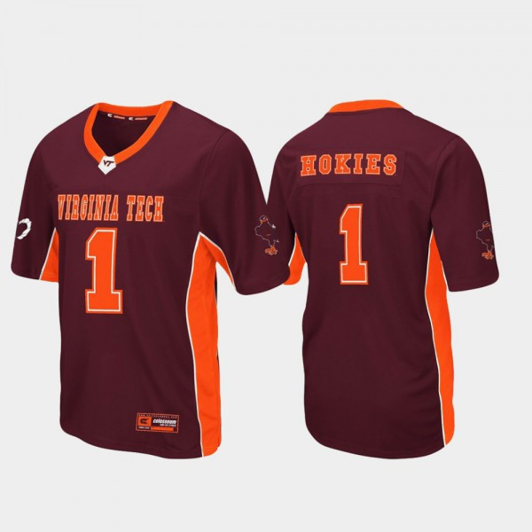 Men Virginia Tech Hokies Custom Maroon Max Power Football Jersey
