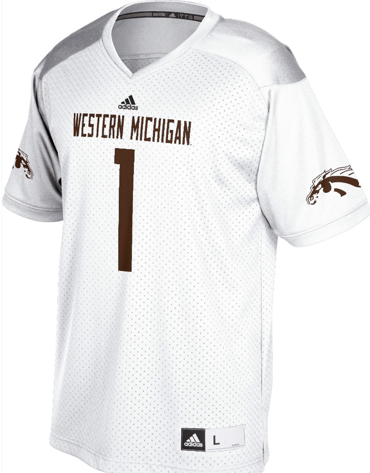Western Michigan Football Jersey, Men Custom Western Michigan #1 Replica Jersey