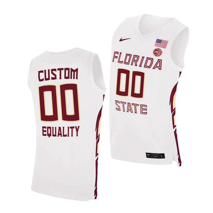Florida State Seminoles Custom White Equality College Basketball Jersey Men