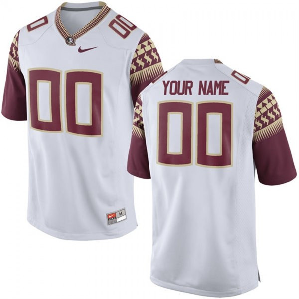 #00 White Men's Limited Football Florida State Seminoles Customized Stitched Jersey