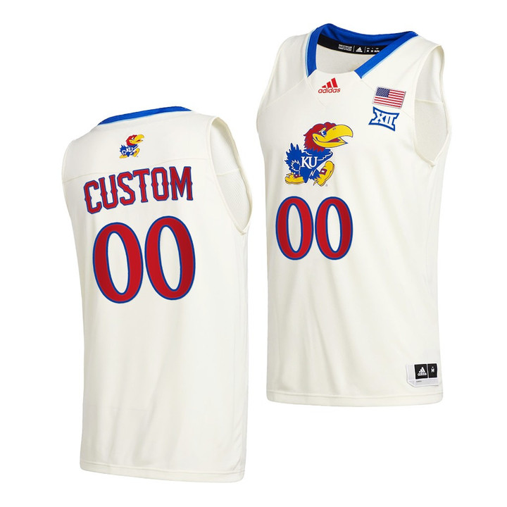 Kansas Jayhawks Custom Cream 2020-21 College Basketball Men New Season Jersey