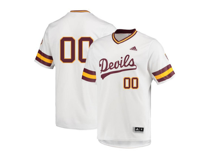 Men's  Arizona State Sun Devils  White Customized Baseball Jersey