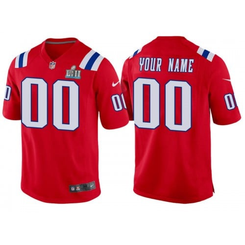 Custom Nfl Jersey, Youth New England Patriots Red Super Bowl LII Bound Game Customized Jersey