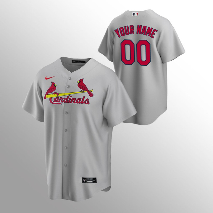 Youth St. Louis Cardinals Custom #00 Gray Replica Road Jersey