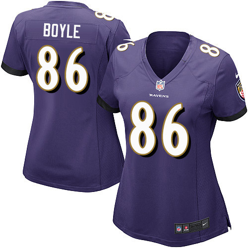 Women's Baltimore Ravens 86 Nick Boyle Game Purple Team Color Jersey