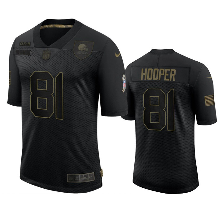 Cleveland Browns Austin Hooper Black 2020 Salute to Service Limited Jersey