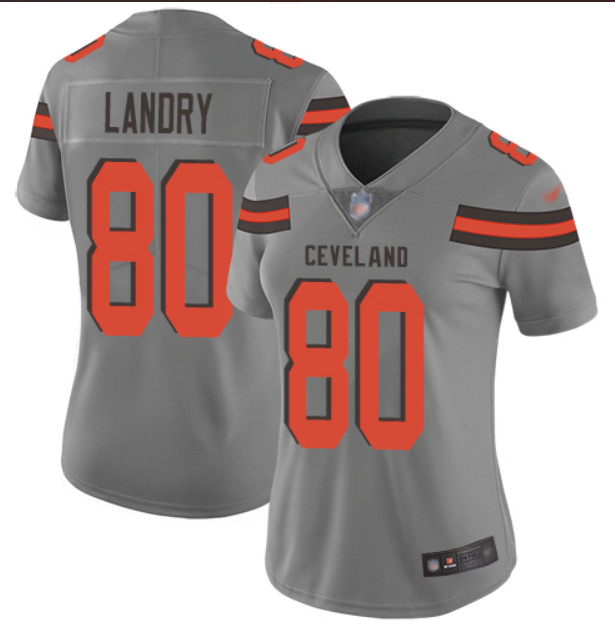 Limited Women's Jarvis Landry Gray Jersey - #80 Football Cleveland Browns Inverted Legend
