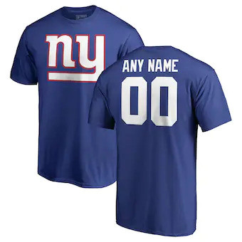 New York Giants Customized Icon Name & Number T-Shirt - Royal