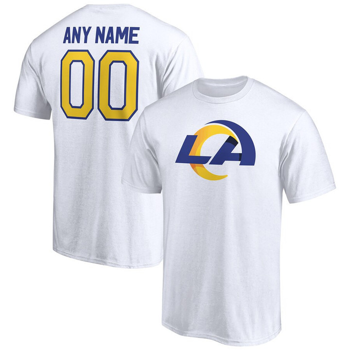 Men's White Los Angeles Rams Customized Name & Number Winning Streak T-Shirt