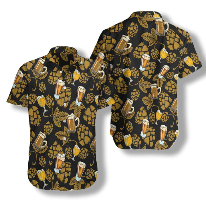 Hop Cones Beer Glass V1 Hawaiian Shirt