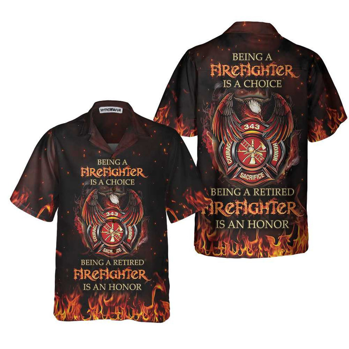 Retired Firefighter Hawaiian Shirt, Honor Fireman Shirt For Men, Best Gift For Firefighters