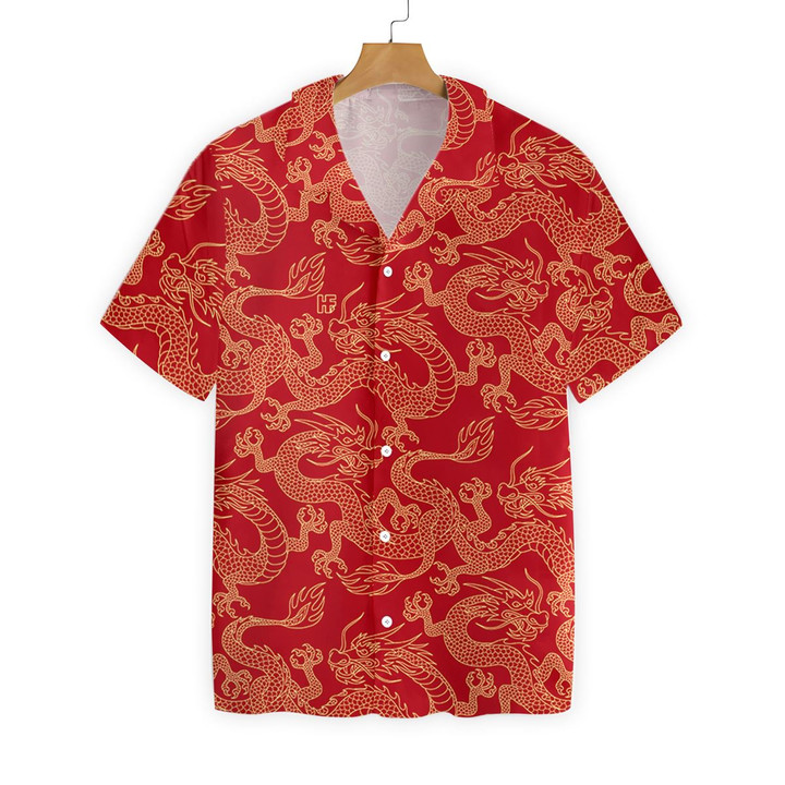 Oriental Dragon Red EZ21 1912 Hawaiian Shirt
