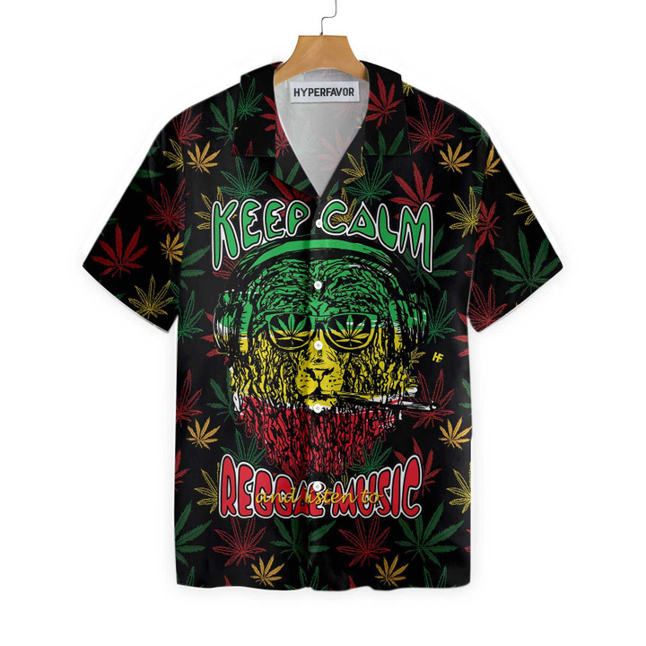 Marijuana Lion With Dreadlocks And Chillum Hawaiian Shirt