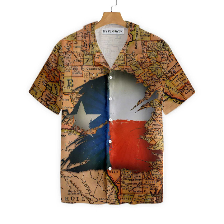 Texas Map Vintage Texas Hawaiian Shirt, Unique Texas Shirt For Texas Lovers