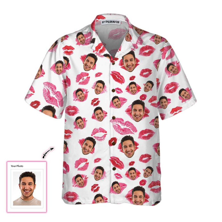 Valentine Kisses Custom Hawaiian Shirt, Valentine's Day Shirt For Couples, Personalized Valentine Gift