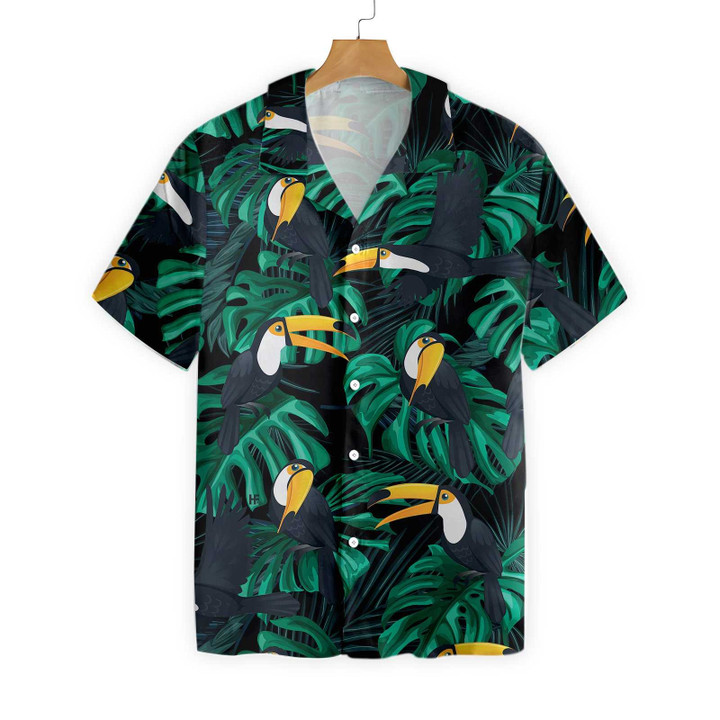 Toucan Birds Tropical Leaves Hawaiian Shirt