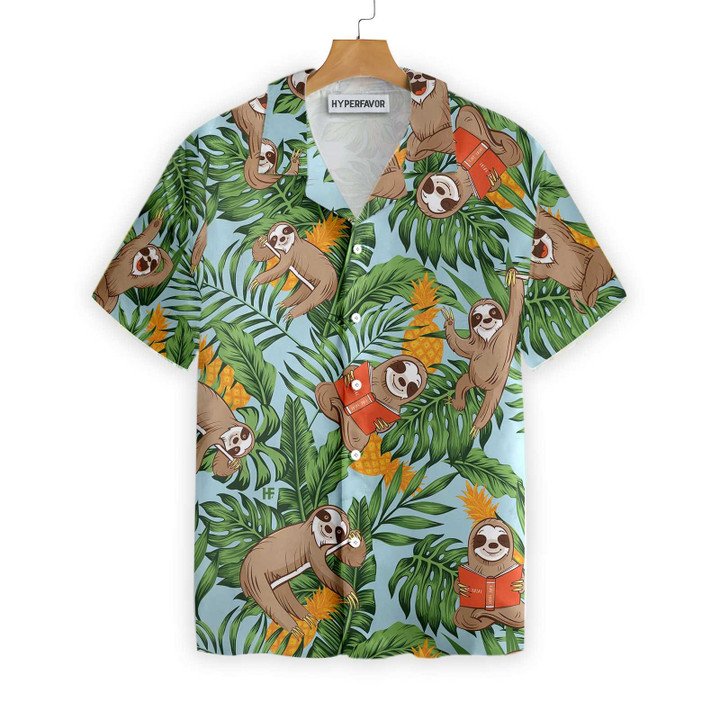 Sloth With Tropical Fruit Shirt For Men Hawaiian Shirt