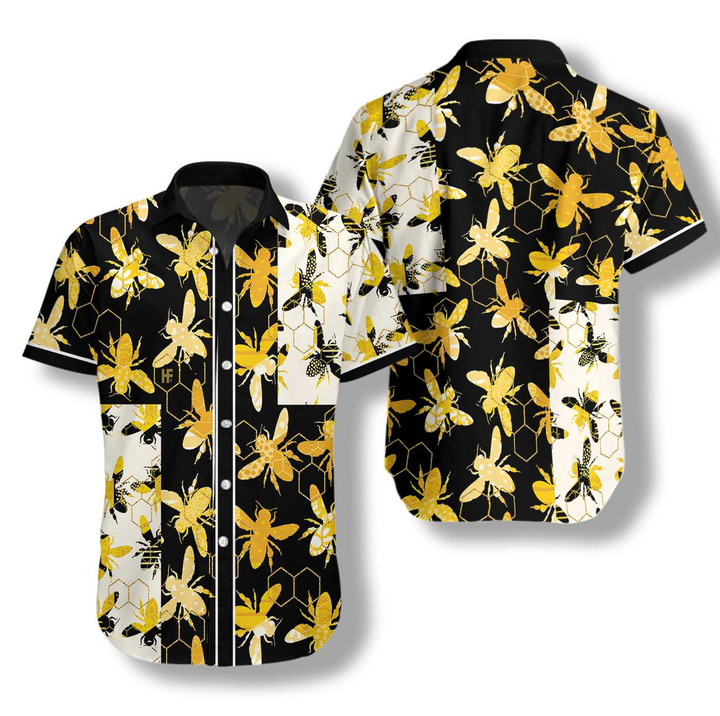 Trendy Geometric Bee Hawaiian Shirt