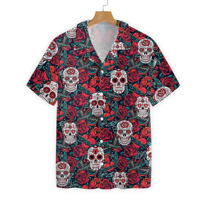 Sugar Skulls And Roses EZ22 2610 Hawaiian Shirt