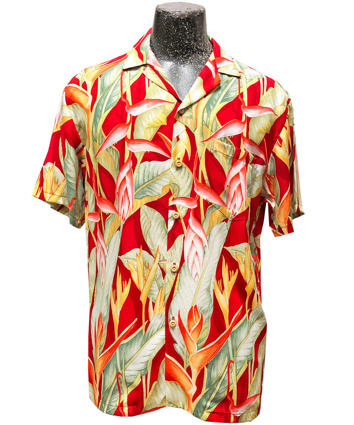 Heliconia Heaven Red Hawaiian Shirt