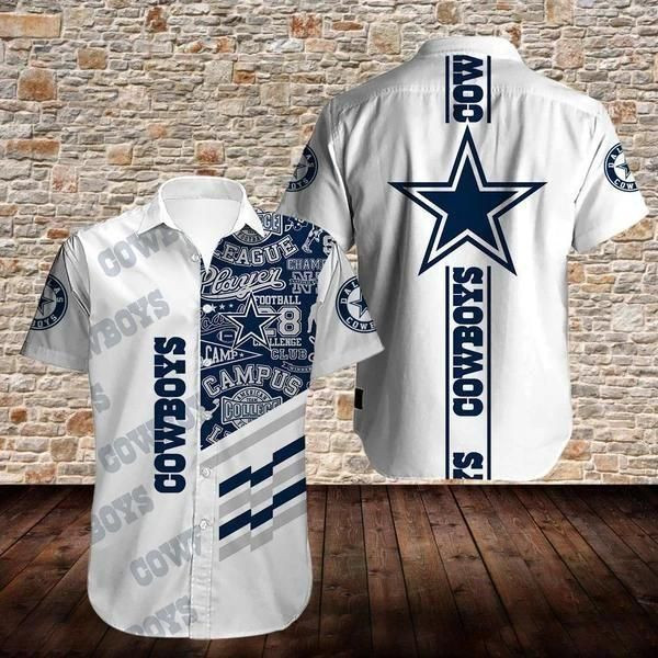 NFL Dallas Cowboys Button Hawaii T Shirt Phd1 DS0-05987-HWS