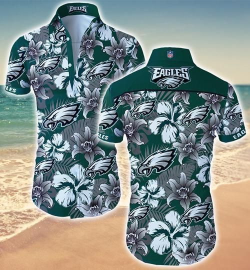 Philadelphia Eagles Hawaii Fit Body Shirt Summer Button Up Shirt For Men Beach Wear Short Sleeve Hawaii Shirt