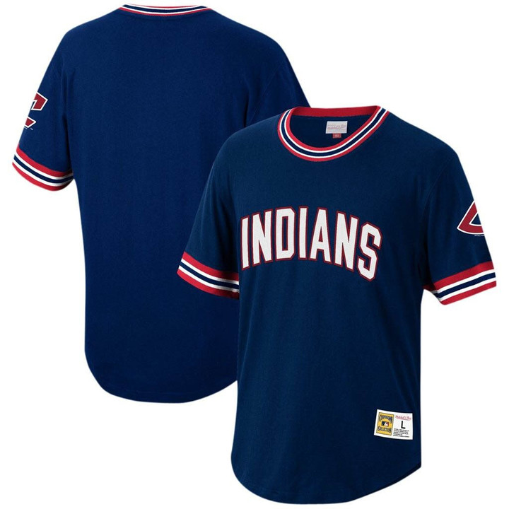 Cleveland Guardians Mitchell & Ness  Cooperstown Collection Wild Pitch Jersey T-Shirt - Navy - SHL