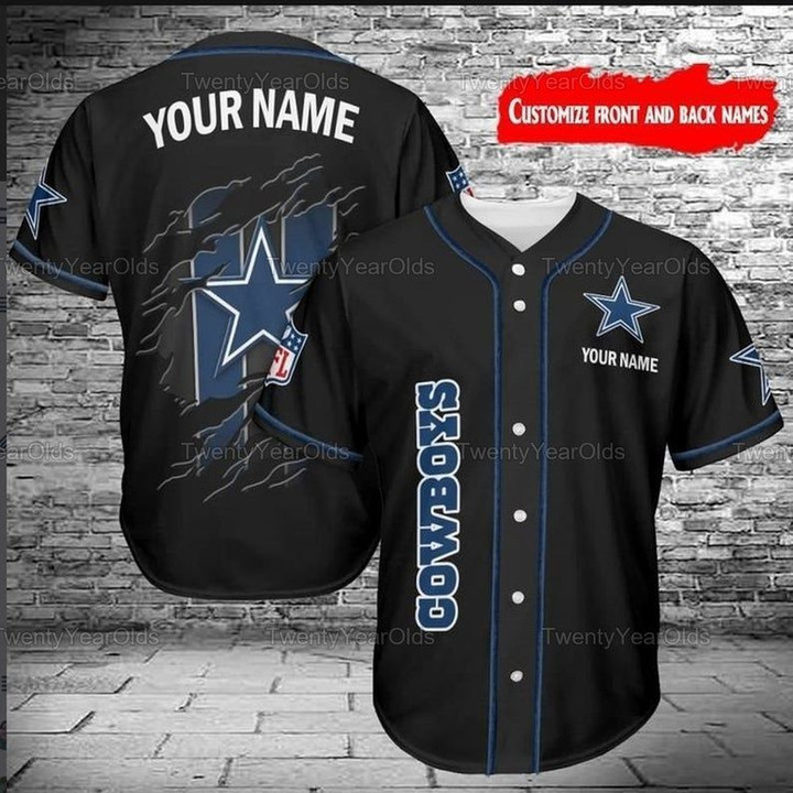 Dallas Cowboys Baseball Shirt Men NFL - Baseball Jersey LF