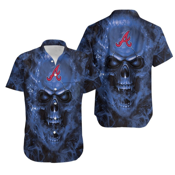 Atlanta Braves Mlb Fan Skull Hawaiian Shirt