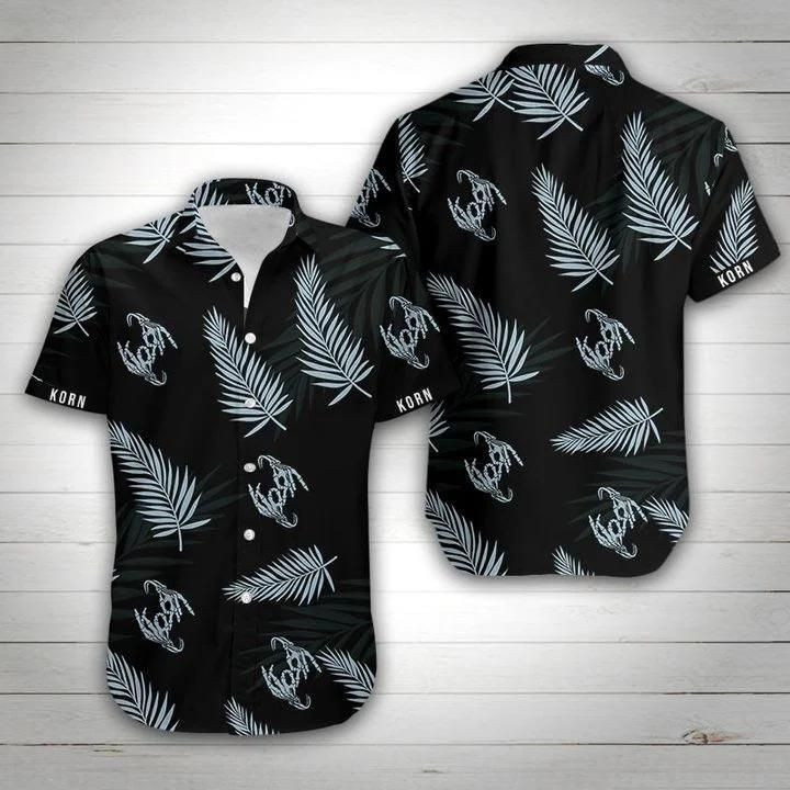 Korn band Floral Hawaiian Shirt White Men Women Beach Wear Short Sleeve Hawaii Shirt