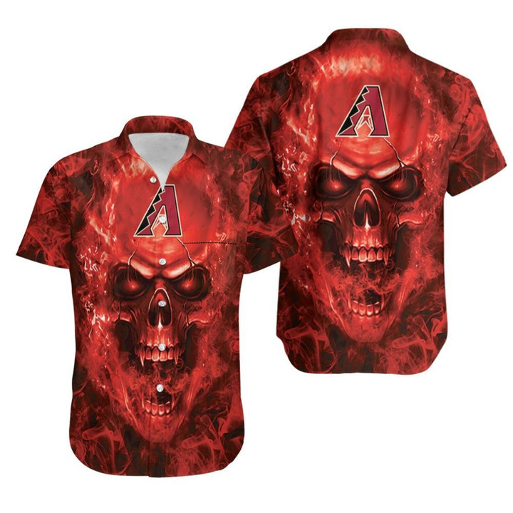 Arizona Diamondbacks Mlb Fan Skull Hawaiian Shirt
