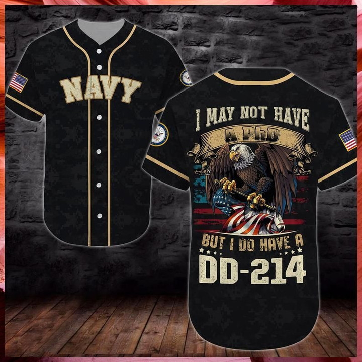 US Navy American Eagle Baseball Jersey Shirt - Birthday Shirt - Sports Fan Gift - Baseball Jersey LF