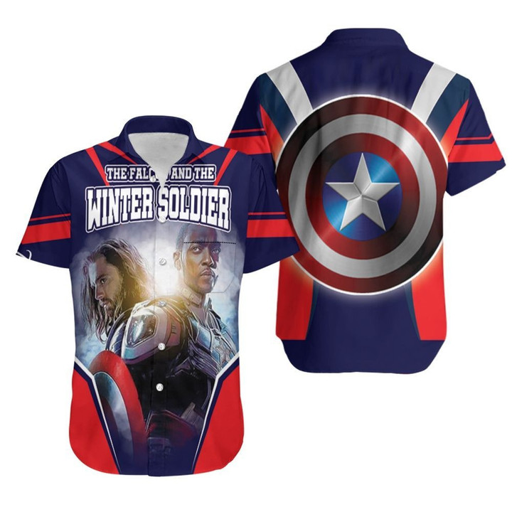 Falcon And The Winter Soldier Fighting Between Superheroes And Crime Hawaiian Shirt