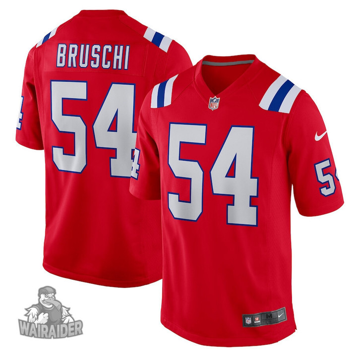 Men's Tedy Bruschi Red New England Patriots Retired Player Alternate Game Jersey
