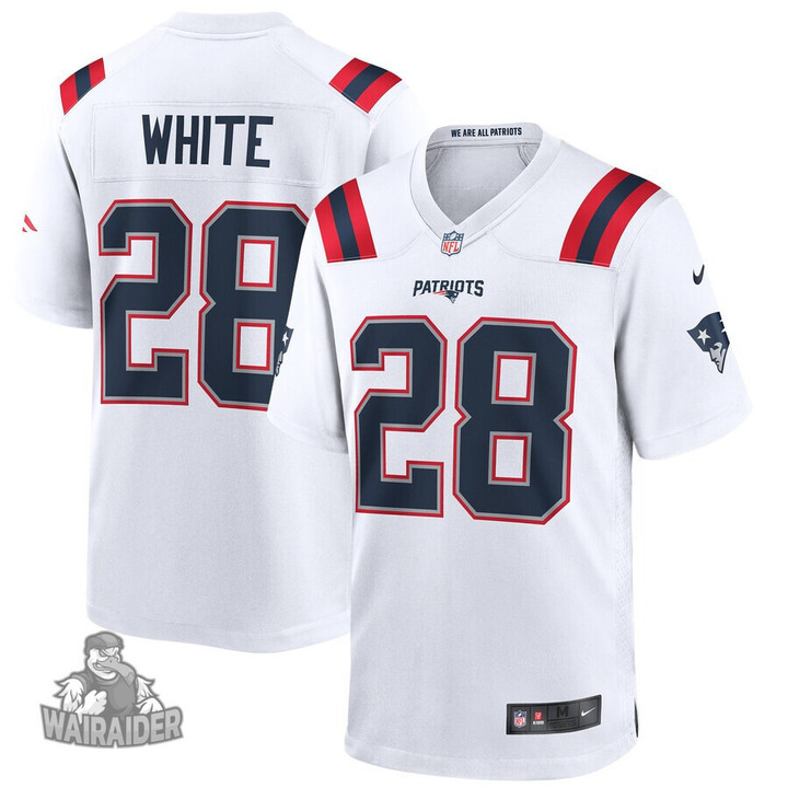 Men's James White New England Patriots White Version Jersey