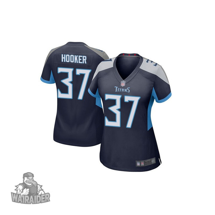 Game Women's Amani Hooker Navy Blue Home Jersey - #37 Football Tennessee Titans