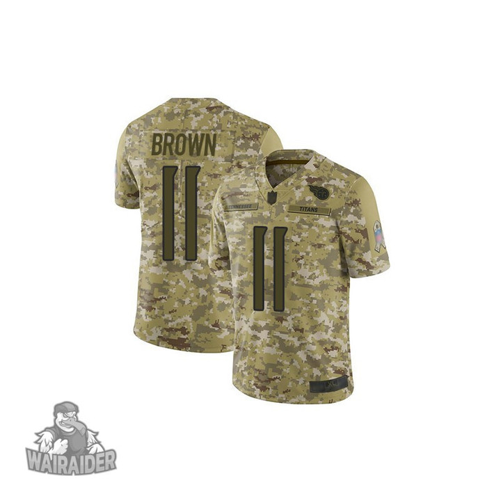 Limited Men's A.J. Brown Camo Jersey - #11 Football Tennessee Titans 2018 Salute to Service