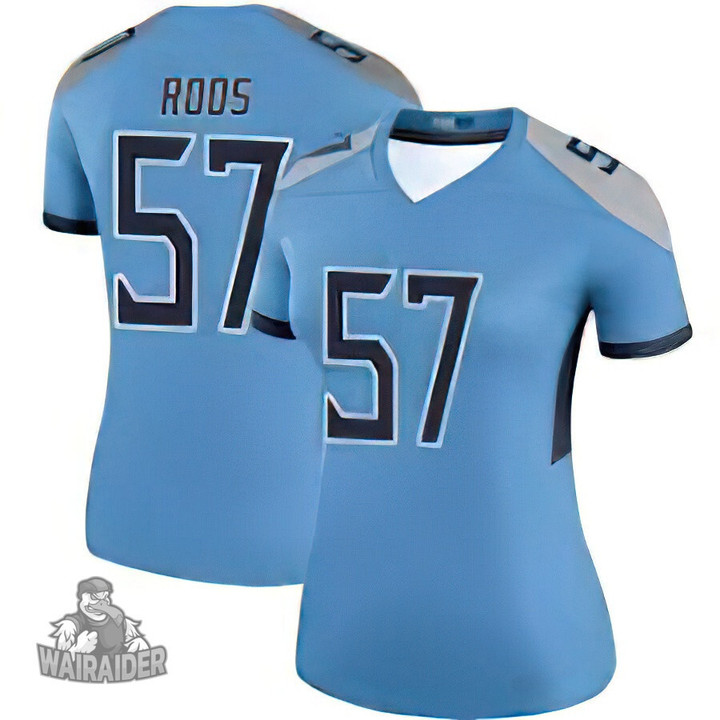 Women's Jordan Roos #57 Tennessee Titans Light Blue Jersey