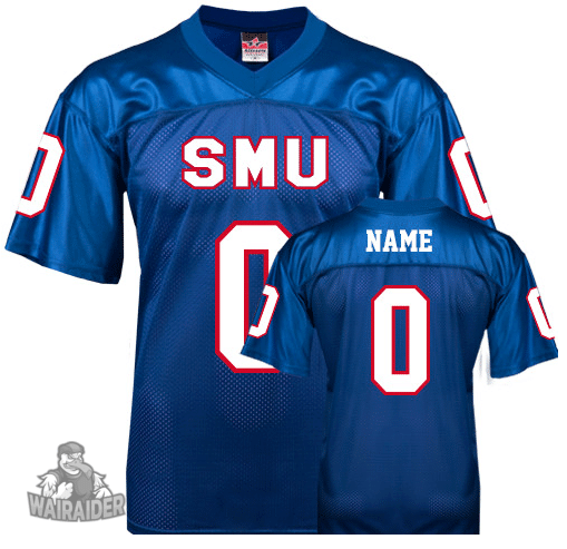 Men's SMU Mustangs Blue Custom Football Jersey, NCAA jerseys
